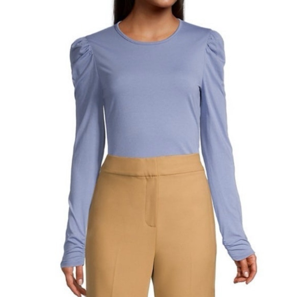 Rebecca Taylor Light Blue Puff Sleeve Blouse